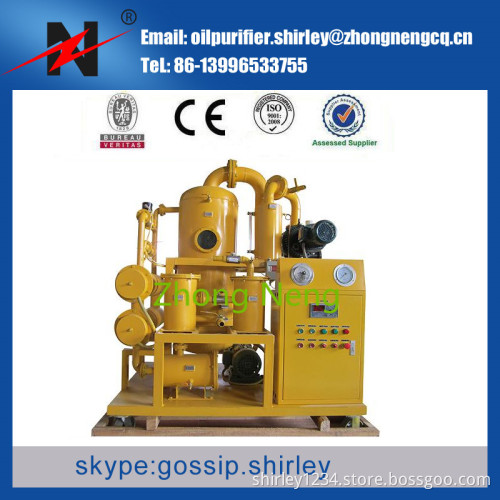 Double-Stage Vacuum Oil Purifier Oil Filtration Plant ZYD